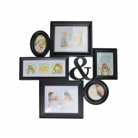 Purely Pecan 27.75 in. Black Multi Sized Photo Picture Frame Collage Wall Decoration 31812283